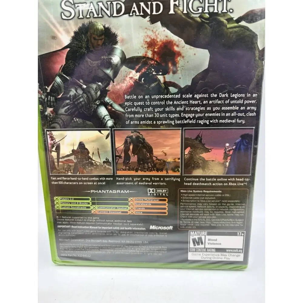 NEW SEALED Kingdom Under Fire: The Crusaders 2004 Microsoft Xbox Video Game